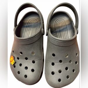 Crocs black perforated clogs   Size J 3